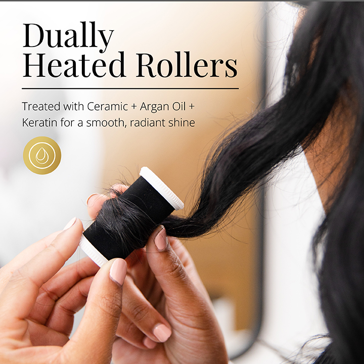SHINE THERAPY Hair Setter Hot Rollers Treated with Ceramic Plus Argan Oil and Keratin